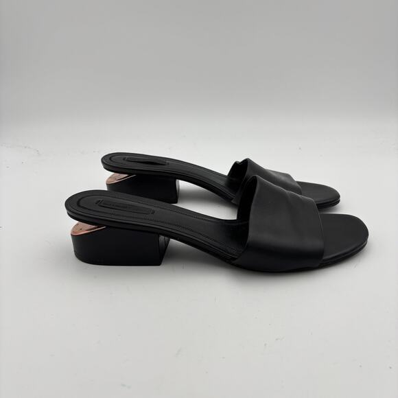 Alexander Wang Lou Leather Block Heel Slides Sandals Women's 40.5 - Picture 3 of 12